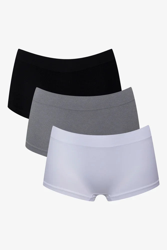 3 Pack Seam-Free Boylegs Black, Grey And White
