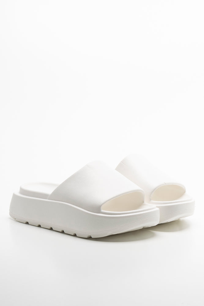 Platform Slide White Sandals Flipflops Ackermans – Sandals