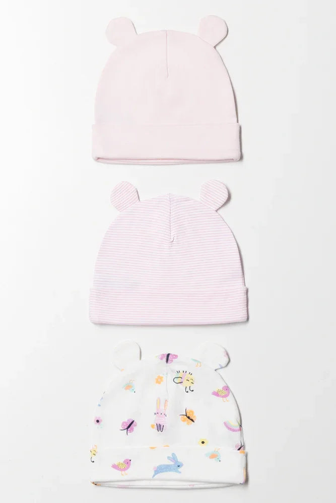3 Pack Hats Pink