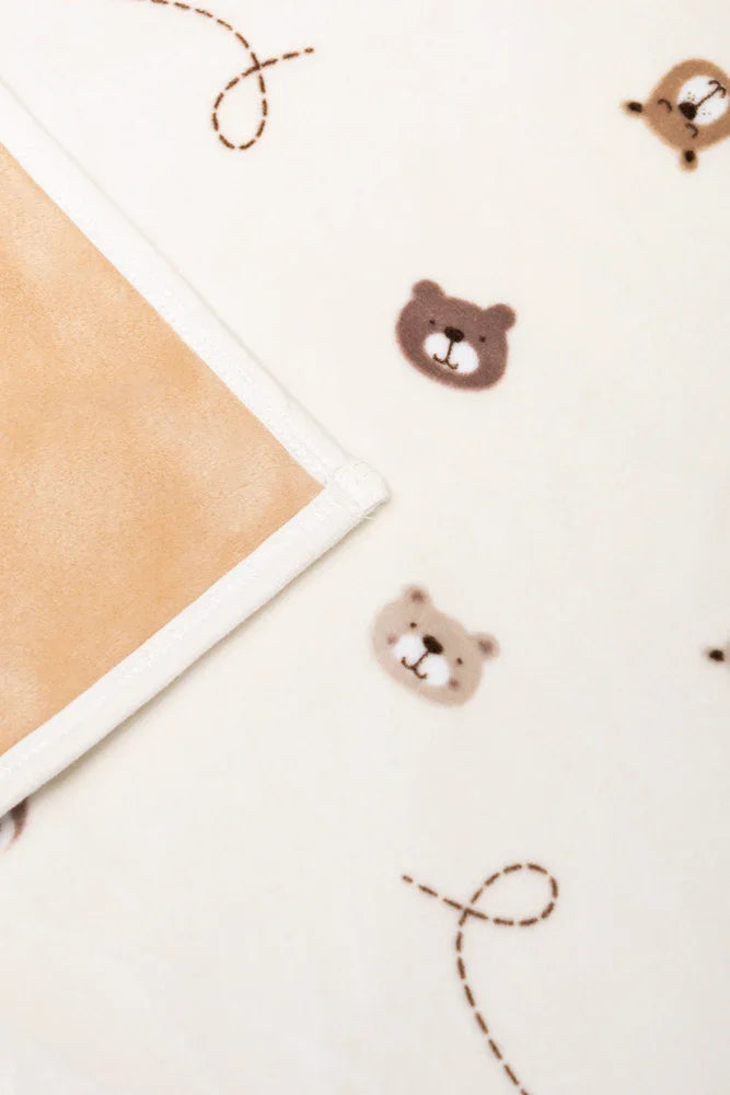 Bear Fleece Blanket Natural