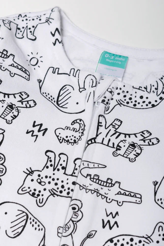 Safari Babygrow White