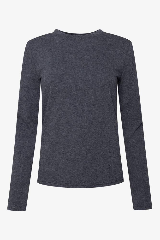 Crew Neck Long Sleeve T-Shirt Dark Grey