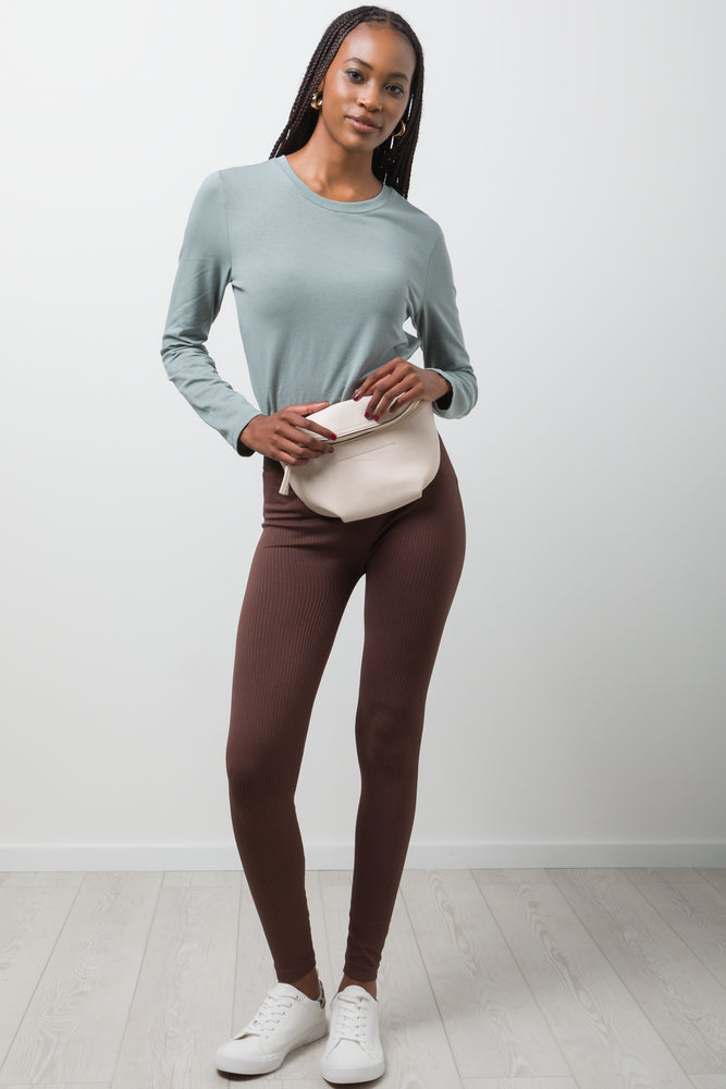 Wide Waist Leggings Brown