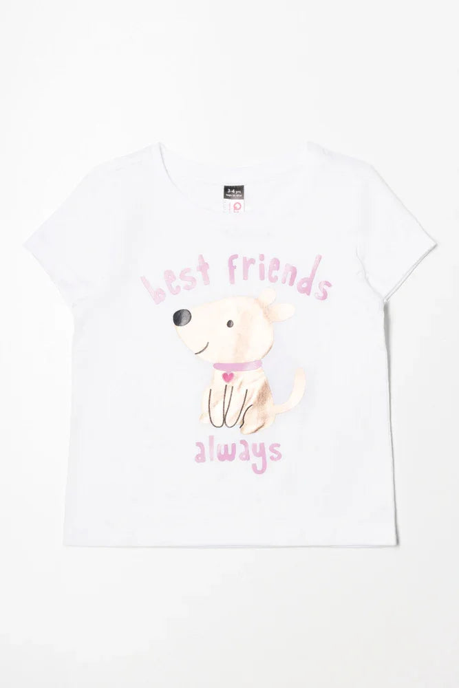 Dog Short Sleeve T-Shirt White