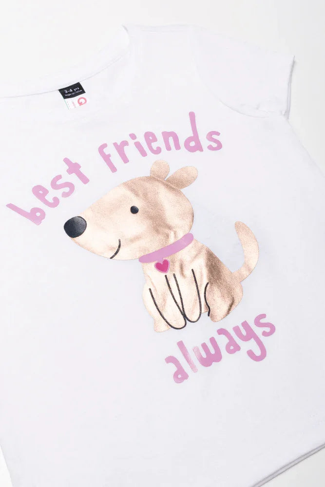 Dog Short Sleeve T-Shirt White