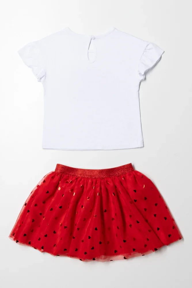 Tutu Skirt Set Red And White (4)