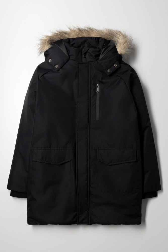 Puffer Parka Jacket Black