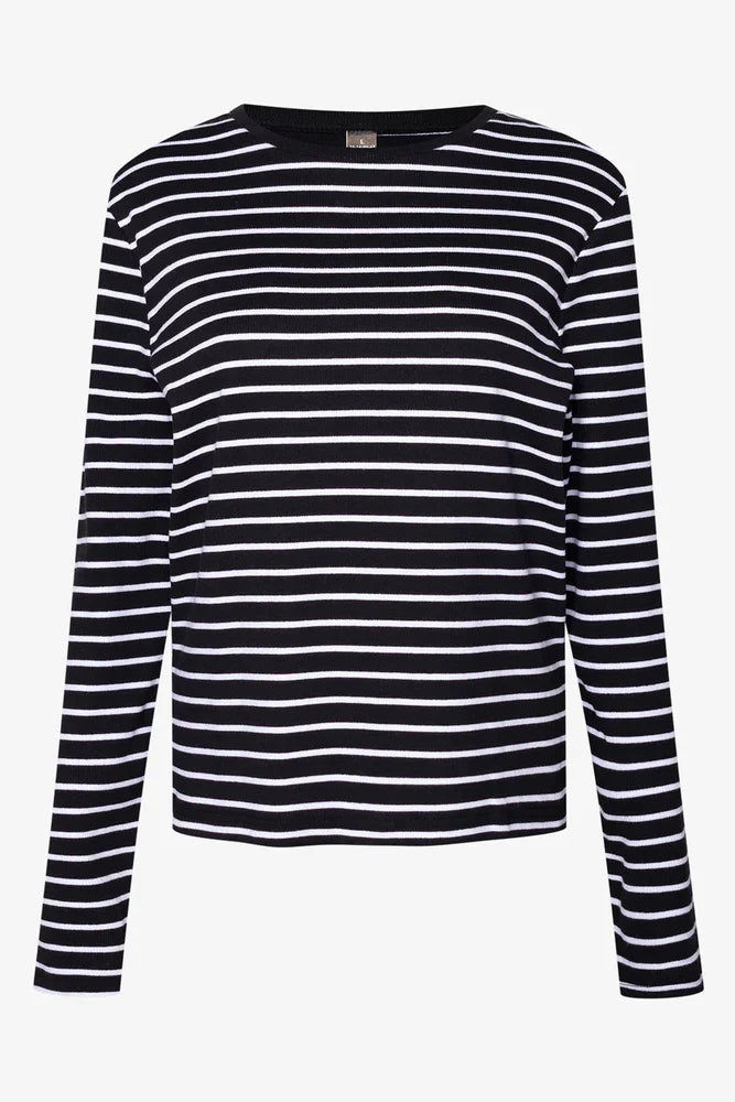 Rib Stripe T-Shirt Black