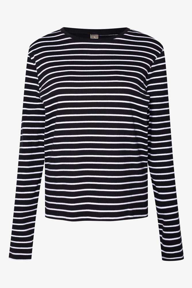 Rib Stripe T-Shirt Black