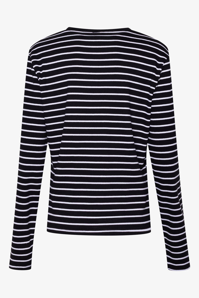 Rib Stripe T-Shirt Black