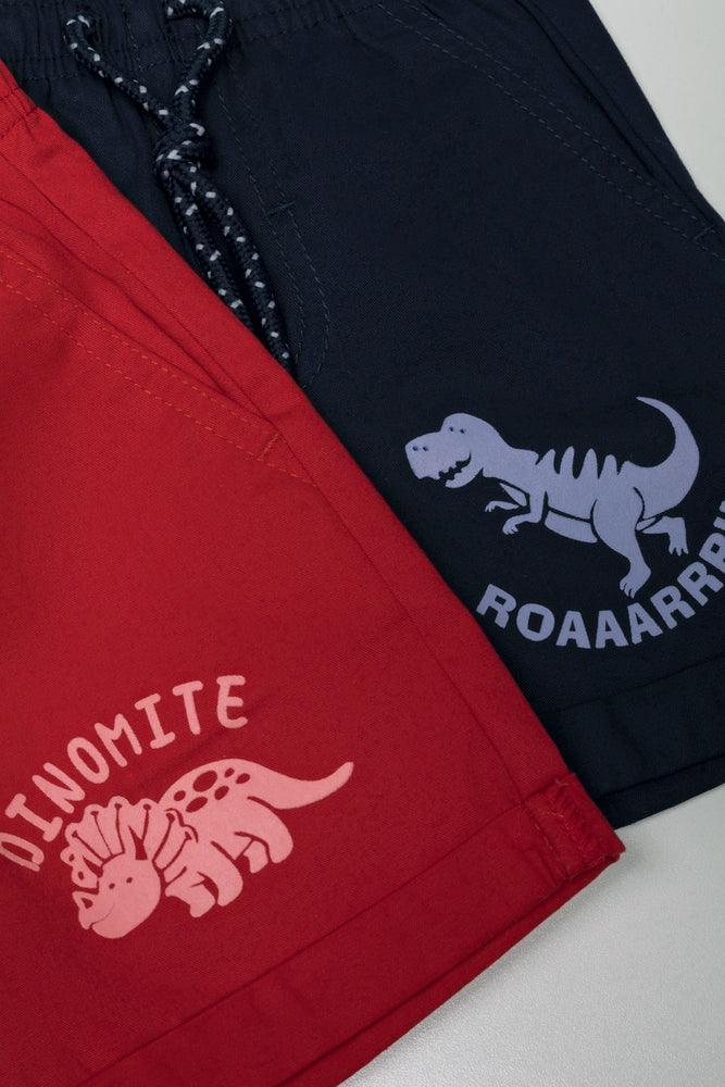 2 Pack Shorts Navy & Red