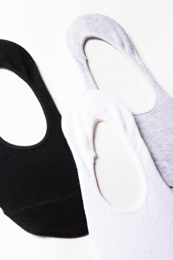 3 Pack Secret Socks Black, White & Grey