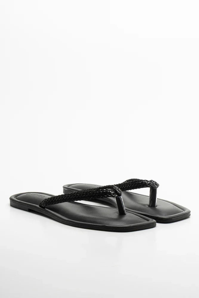 Weave Thong Sandal Black