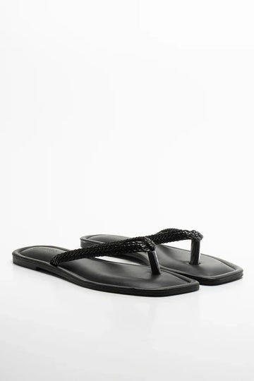 Weave Thong Sandal Black