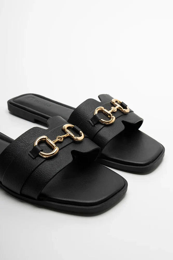 Buckle Trim Sandal Black (2)
