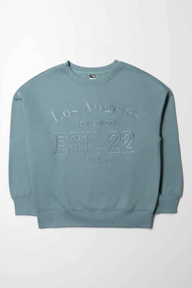 Oversized Crew Neck Blue