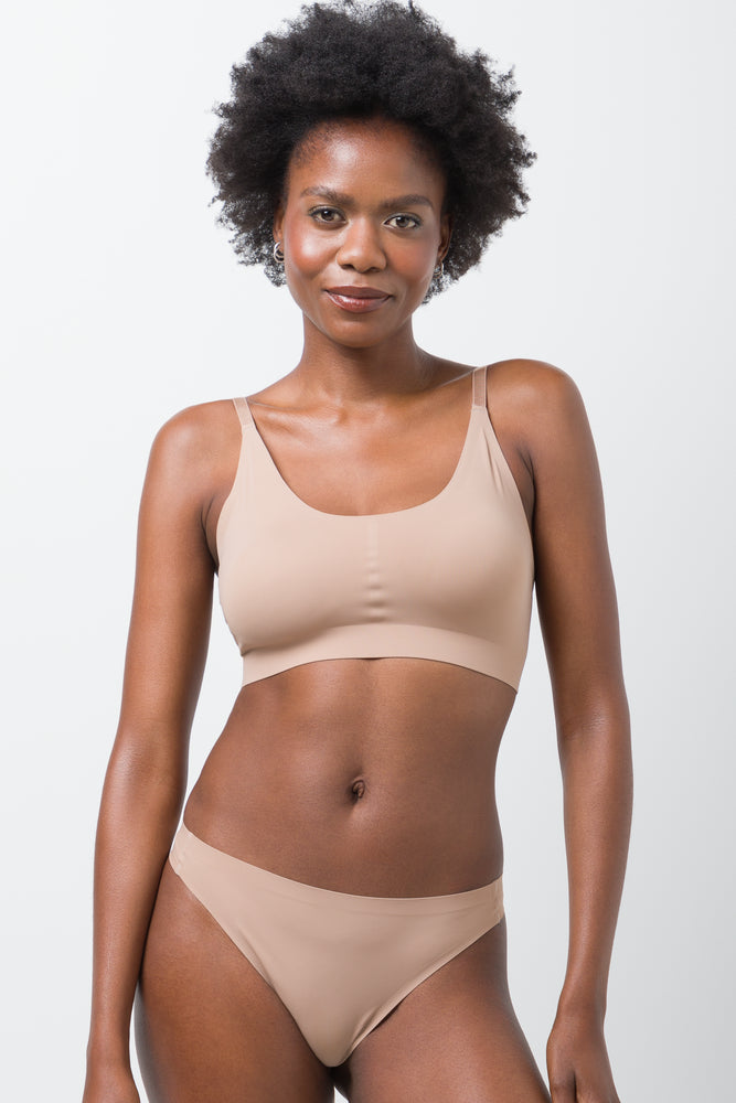 2 Pack Bonded Thong Black And Natural