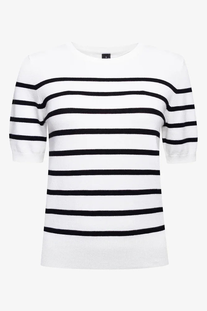 Stripe Crew Neck Jersey Black And Cream