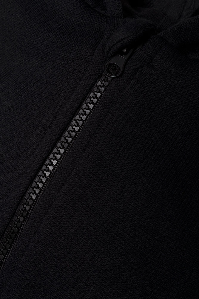 Sleeveless Zip Through Hooded Track Top Black