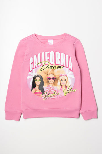 Barbie Crew Neck Track Top Pink