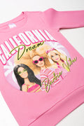 Barbie Crew Neck Track Top Pink (1)