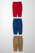 3 Pack Track Pants Red, Natural And Blue