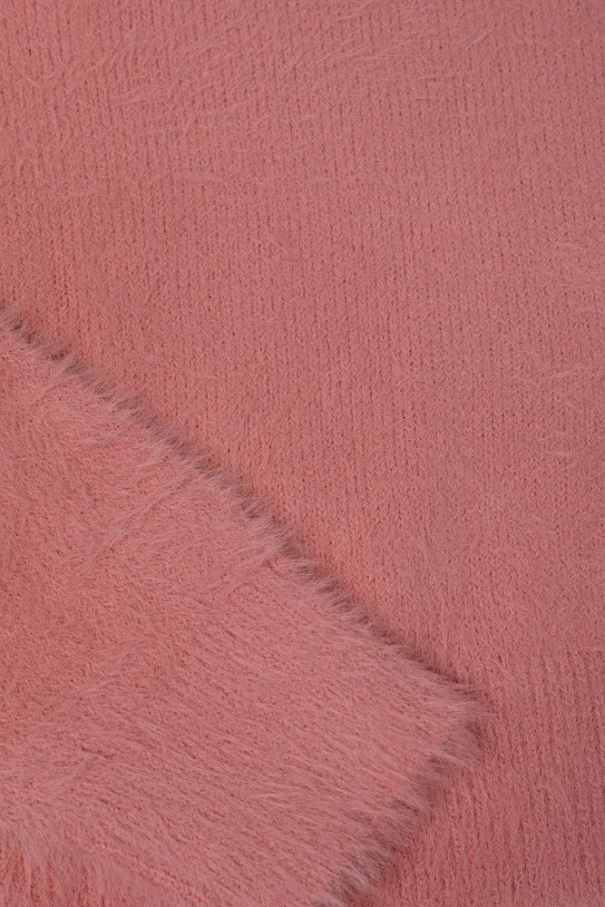 High Neck Fluffy Jersey Pink
