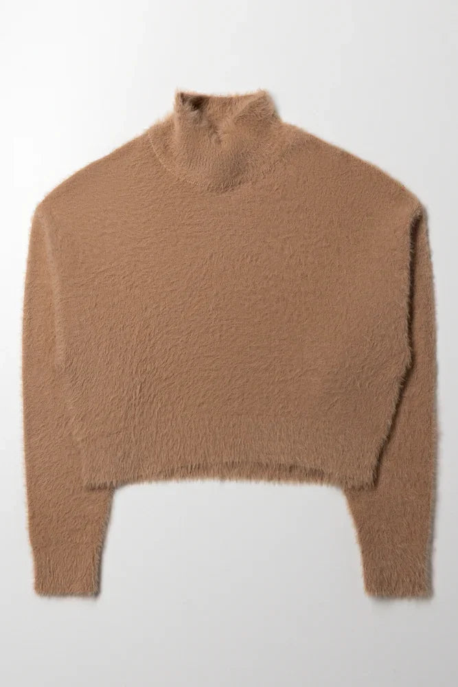 High Neck Fluffy Jersey Natural