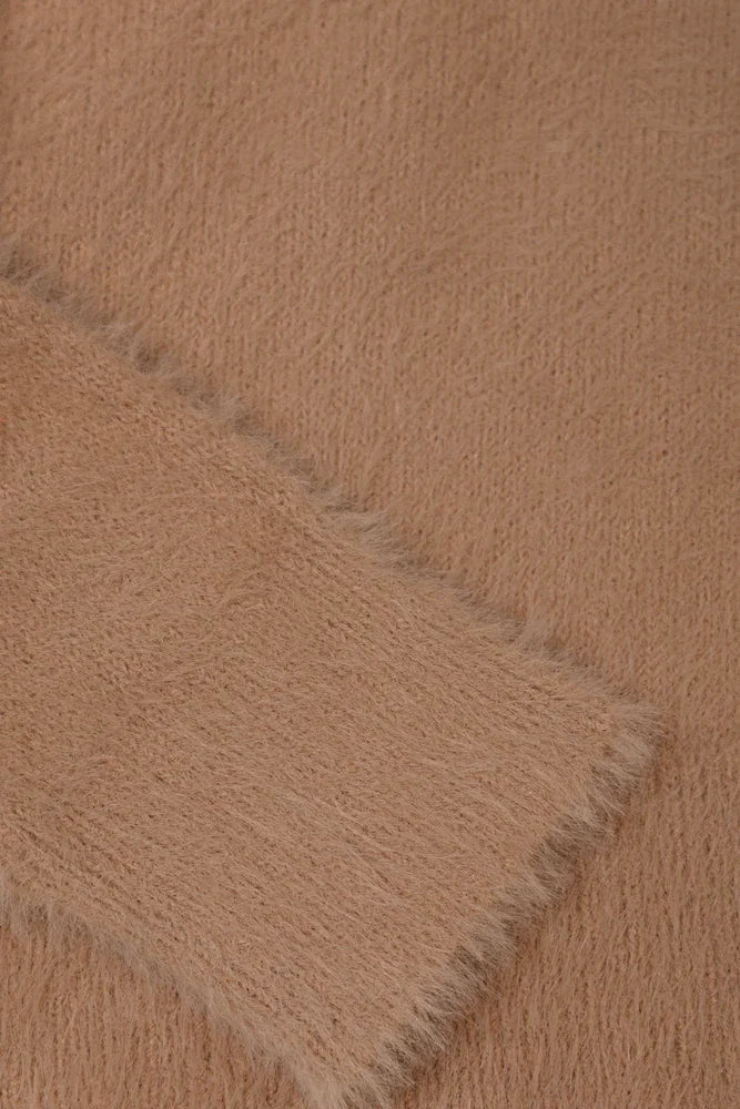 High Neck Fluffy Jersey Natural