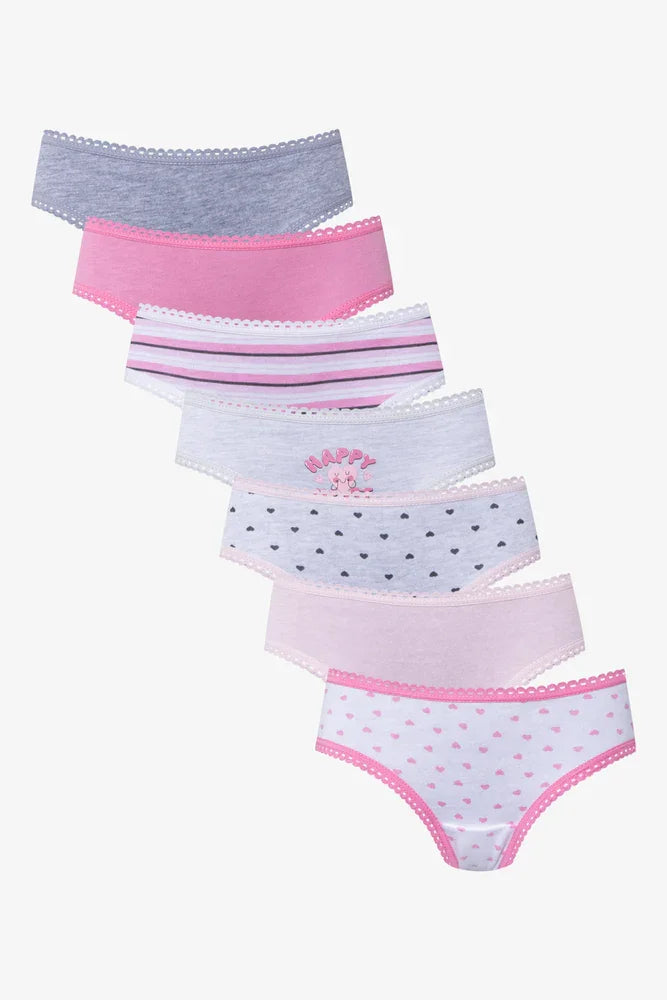 7 Pack Happy Heart Bikini Multi