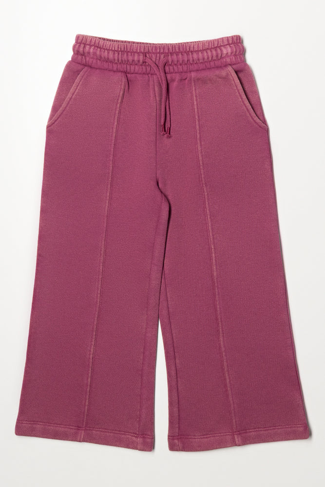 Wide Leg Trackpants Burgundy