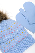 Beanie And Mittens Set Blue (1)