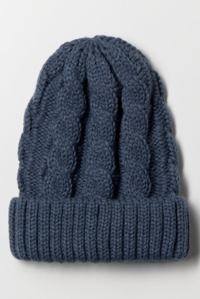 Chunky Knit Beanie Blue Hats Headwear Ackermans – Hats