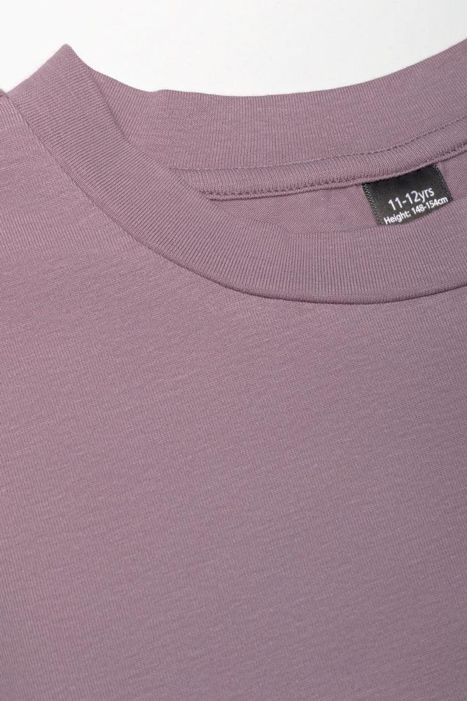 Long Sleeve Crew Neck T-Shirt Purple