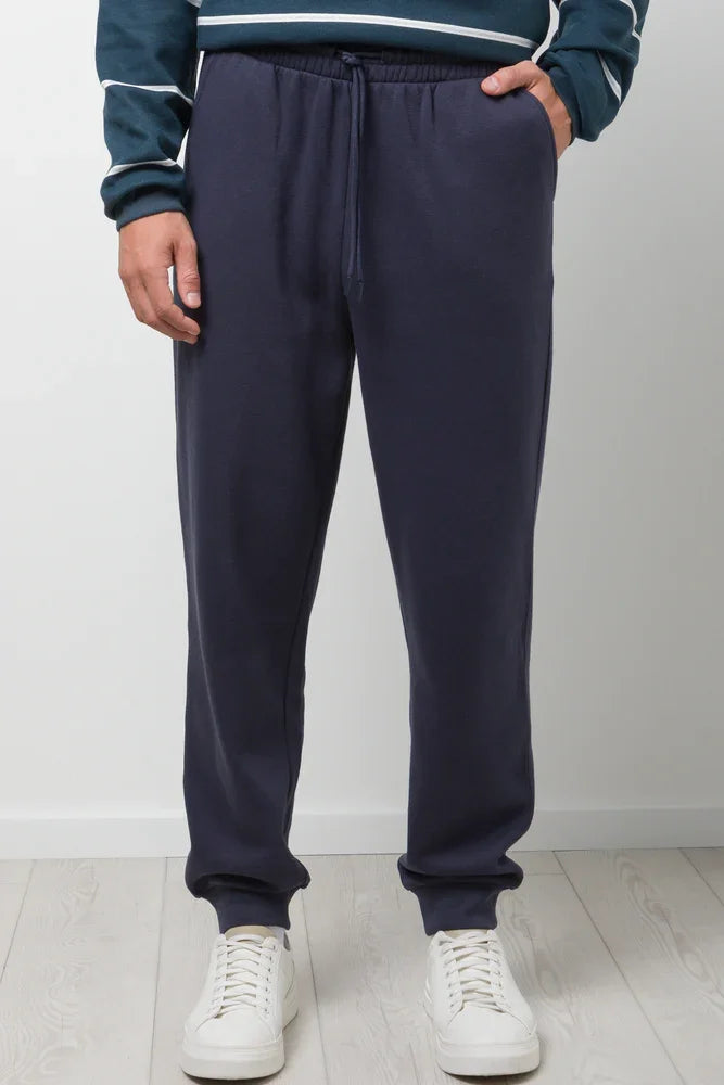 Rib Cuff Trackpants Navy