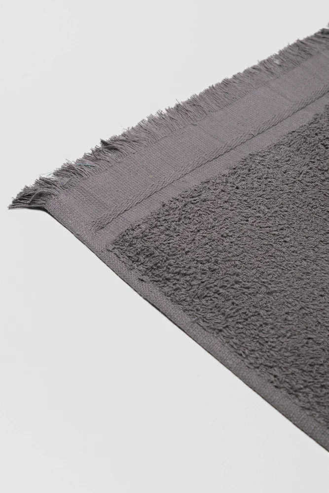 Fringed Guest Towel Dark Grey (1)