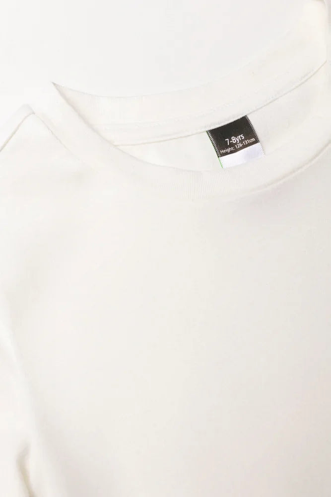 Crew Neck Long Sleeve T-Shirt White