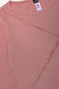 Crew Neck Top with Front Detail Pink (1)