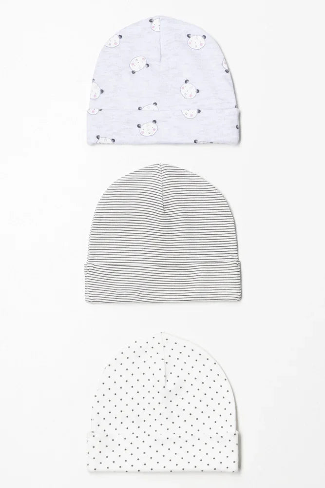 3 Pack Hats Grey