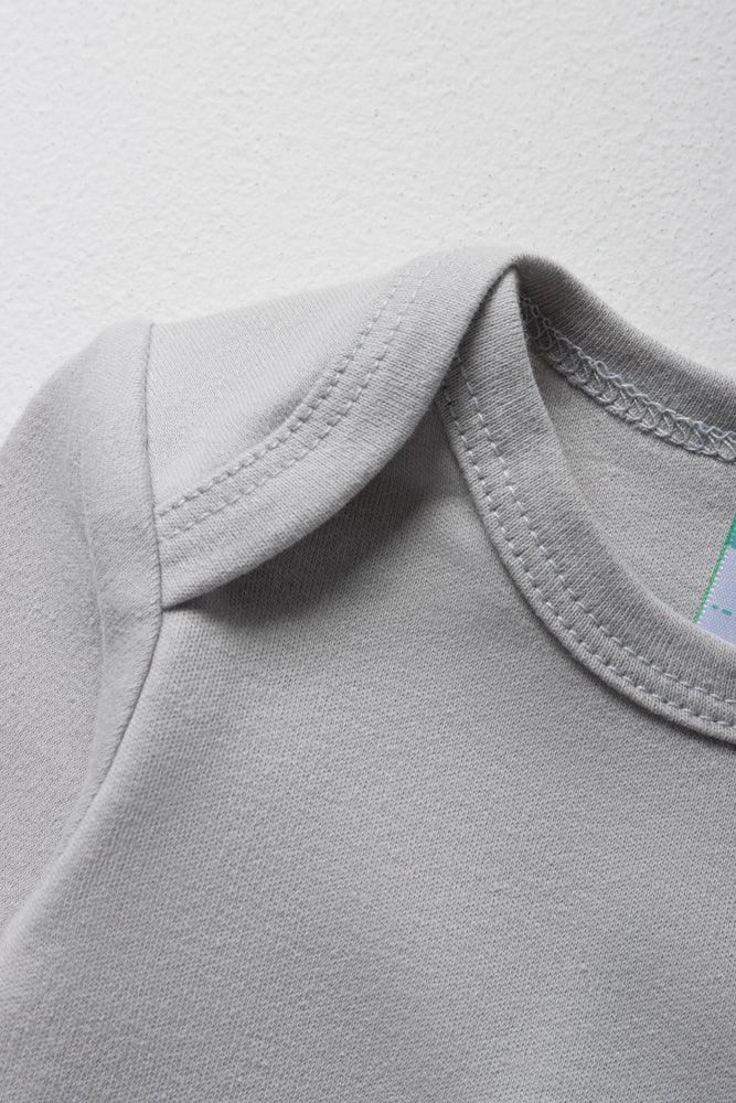 4 Pack Long Sleeve Bodyvests Grey, Blue And White (1)