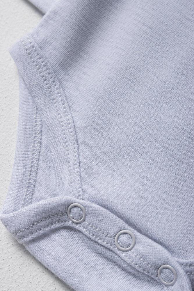 4 Pack Long Sleeve Bodyvests Grey, Blue And White (2)