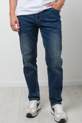 Straight Leg Denim Jeans Dark Blue (1)