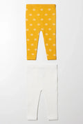 2 Pack Leggings Yellow And Cream