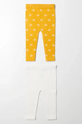 2 Pack Leggings Yellow And Cream (2)