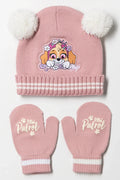 Paw Patrol Beanie And Mittens Set Pink