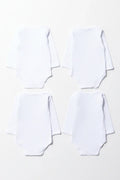 4 Pack Long Sleeve Bodyvests White (2)