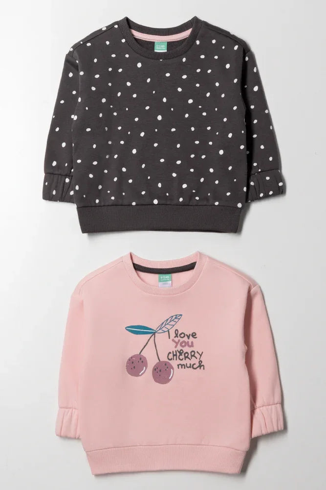 2 Pack I Love You Tracktops Pink And Dark Grey