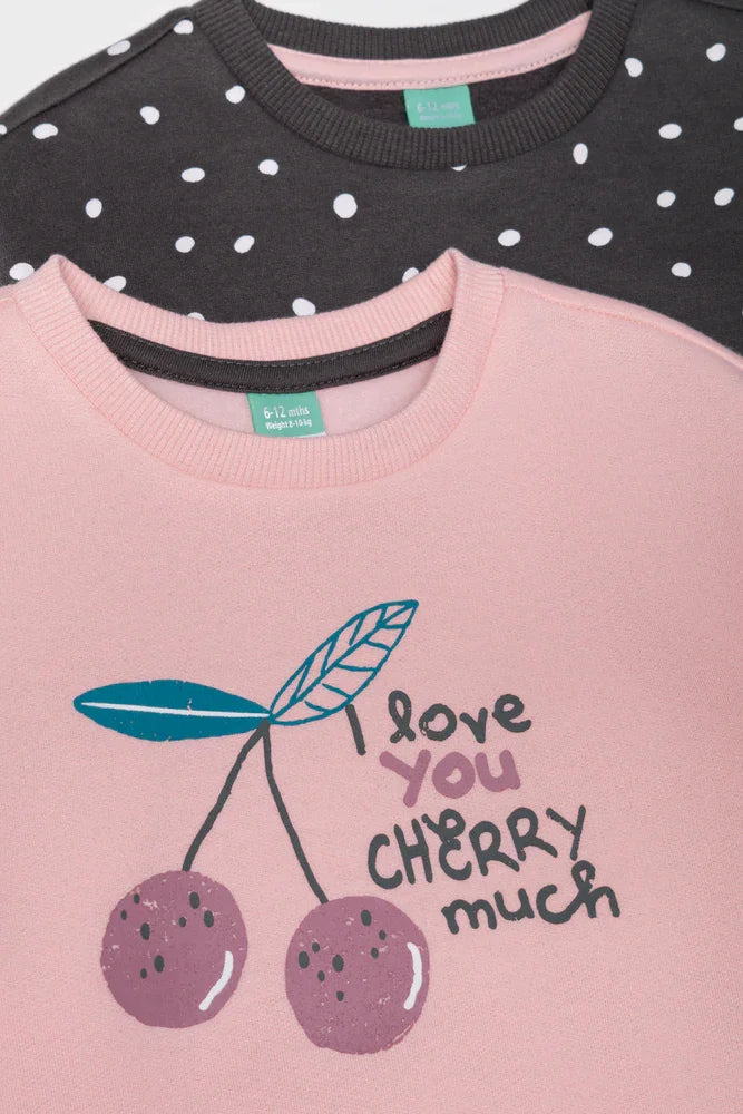 2 Pack I Love You Tracktops Pink And Dark Grey