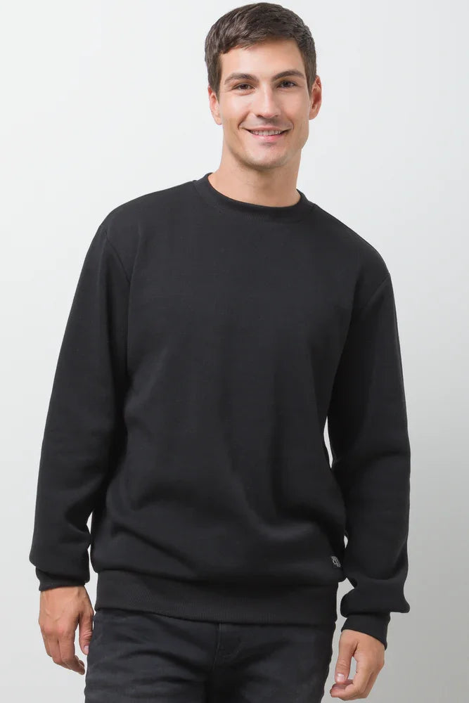 Crew Neck Tracktop Black