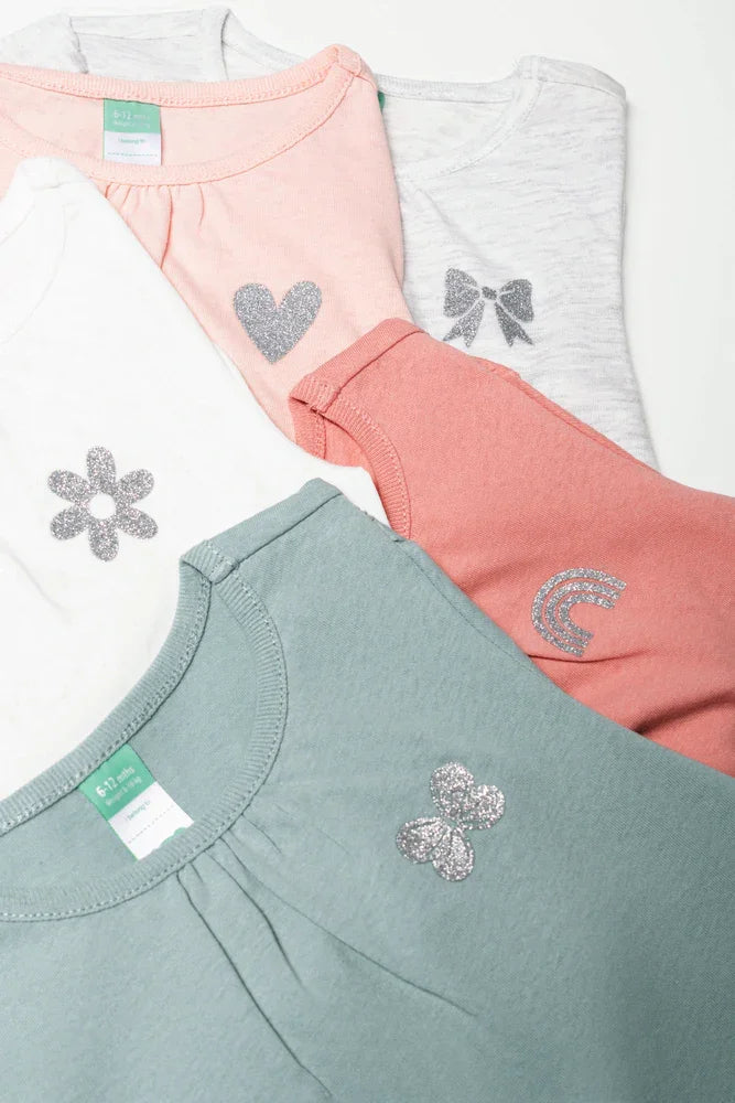 5 Pack Long Sleeve T-Shirts Multi
